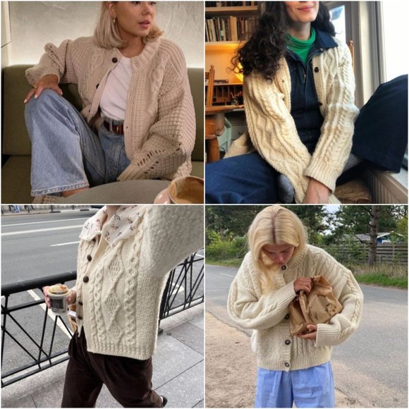 Cable Knit Chunky Button Front Cardigan - Picture 7 of 7